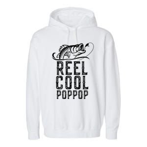 Reel Cool Pop Pop Fishing Fisherman Funny Retro PopPop Garment-Dyed Fleece Hoodie