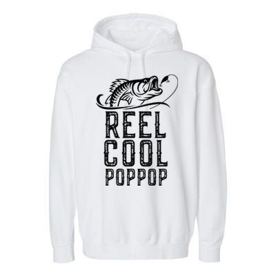 Reel Cool Pop Pop Fishing Fisherman Funny Retro PopPop Garment-Dyed Fleece Hoodie