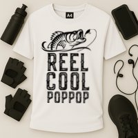 Reel Cool Pop Pop Fishing Fisherman Funny Retro PopPop Cooling Performance Crew T-Shirt