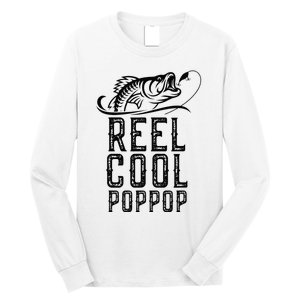 Reel Cool Pop Pop Fishing Fisherman Funny Retro PopPop Long Sleeve Shirt