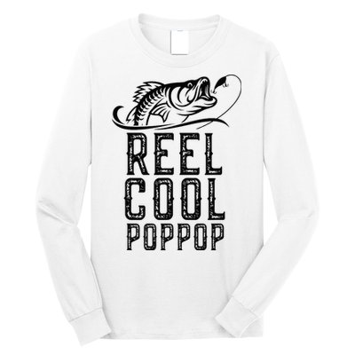 Reel Cool Pop Pop Fishing Fisherman Funny Retro PopPop Long Sleeve Shirt