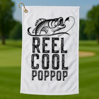 Reel Cool Pop Pop Fishing Fisherman Funny Retro PopPop Golf Towel