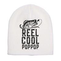 Reel Cool Pop Pop Fishing Fisherman Funny Retro PopPop Short Acrylic Beanie