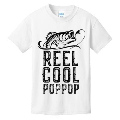 Reel Cool Pop Pop Fishing Fisherman Funny Retro PopPop Kids T-Shirt