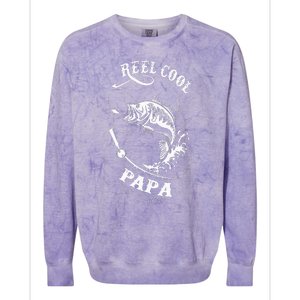 Reel Cool Papa For Fishing Nature Lovers Colorblast Crewneck Sweatshirt