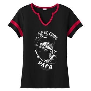 Reel Cool Papa For Fishing Nature Lovers Ladies Halftime Notch Neck Tee