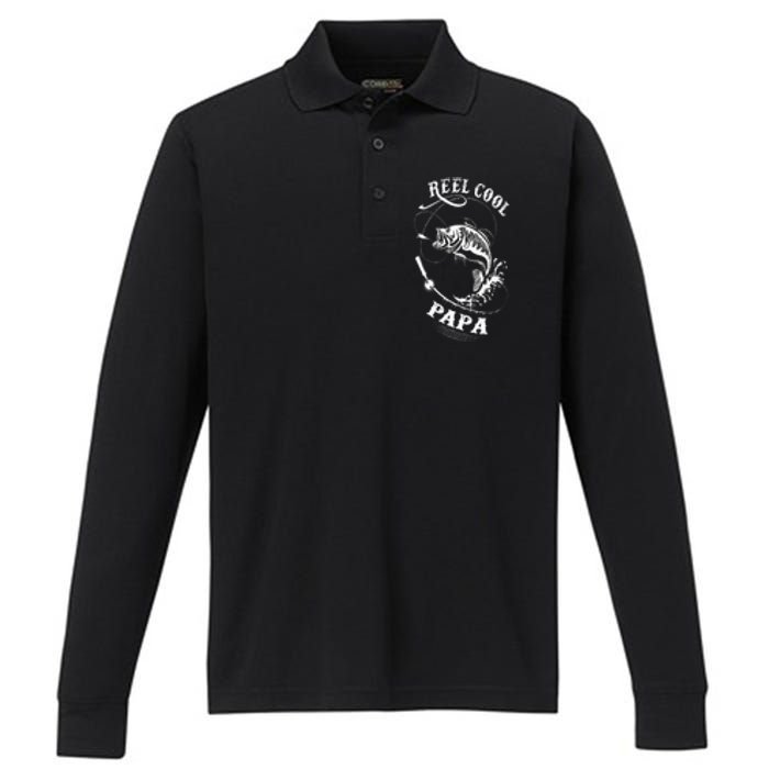 Reel Cool Papa For Fishing Nature Lovers Performance Long Sleeve Polo