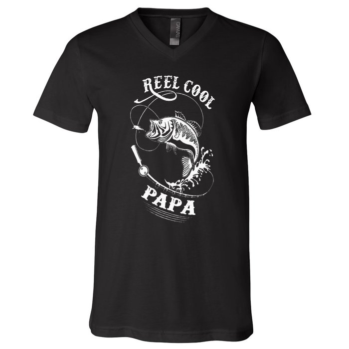 Reel Cool Papa For Fishing Nature Lovers V-Neck T-Shirt