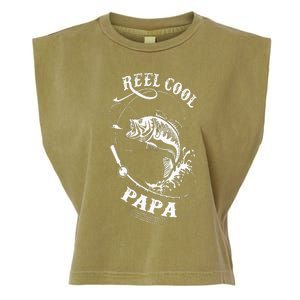 Reel Cool Papa For Fishing Nature Lovers Garment-Dyed Women's Muscle Tee