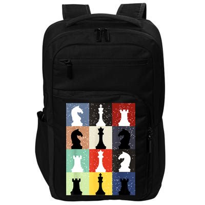 Retro Chess Player Shirt Gift Vintage Chess Pieces Impact Tech Backpack