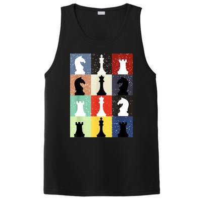 Retro Chess Player Shirt Gift Vintage Chess Pieces PosiCharge Competitor Tank