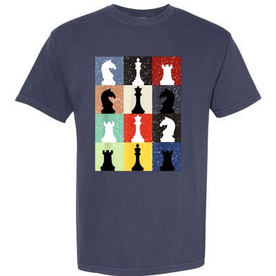 Retro Chess Player Shirt Gift Vintage Chess Pieces Garment-Dyed Heavyweight T-Shirt