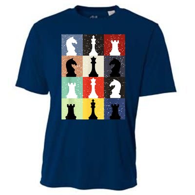 Retro Chess Player Shirt Gift Vintage Chess Pieces Cooling Performance Crew T-Shirt