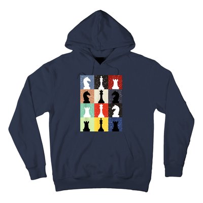 Retro Chess Player Shirt Gift Vintage Chess Pieces Hoodie