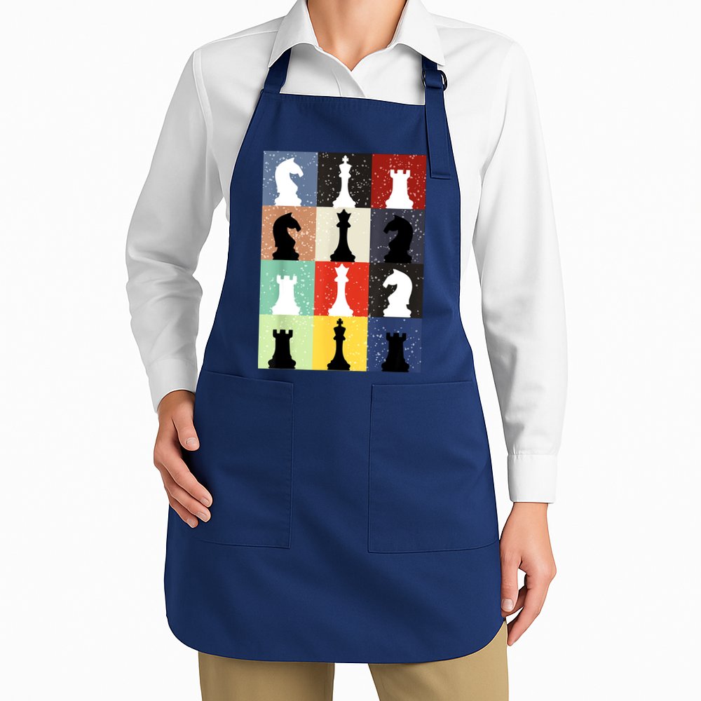 Retro Chess Player Shirt Gift Vintage Chess Pieces Apron