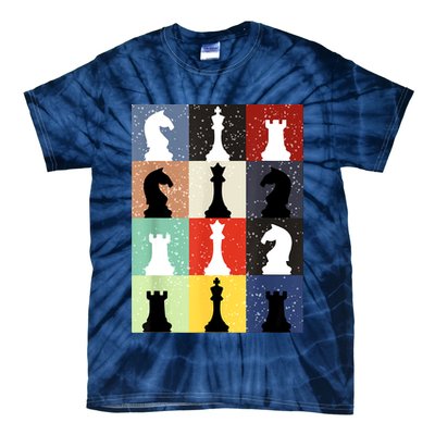 Retro Chess Player Shirt Gift Vintage Chess Pieces Tie-Dye T-Shirt
