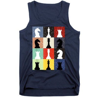 Retro Chess Player Shirt Gift Vintage Chess Pieces Tank Top