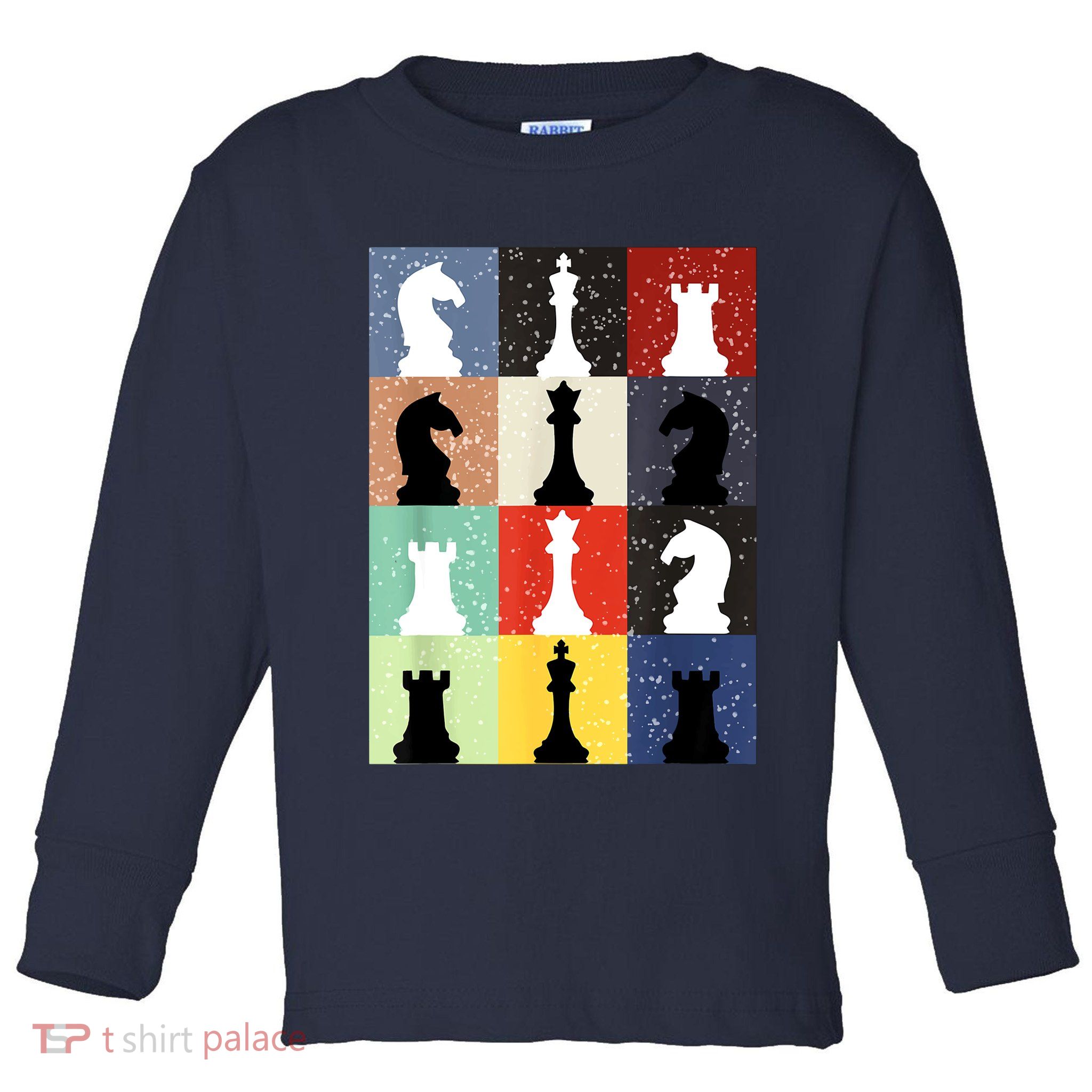 Retro Chess Player Shirt Gift Vintage Chess Pieces Toddler Long Sleeve Shirt