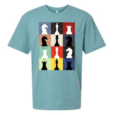 Retro Chess Player Shirt Gift Vintage Chess Pieces Sueded Cloud Jersey T-Shirt