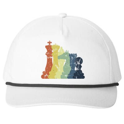 Retro Chess Player Shirt Gift Vintage Chess Pieces Snapback Five-Panel Rope Hat