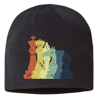 Retro Chess Player Shirt Gift Vintage Chess Pieces Sustainable Beanie