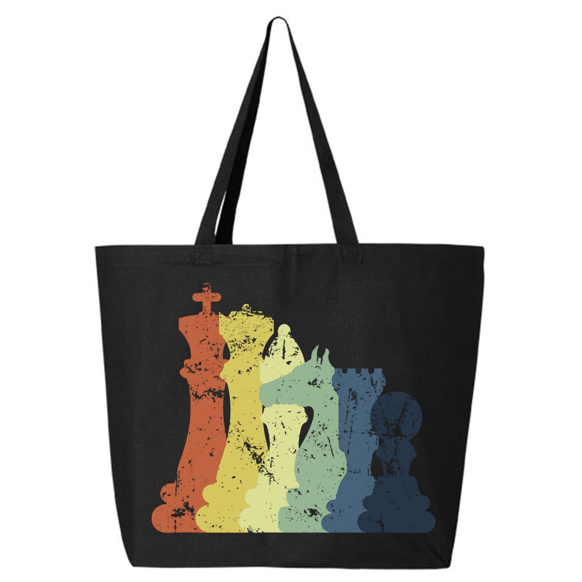 Retro Chess Player Shirt Gift Vintage Chess Pieces 25L Jumbo Tote