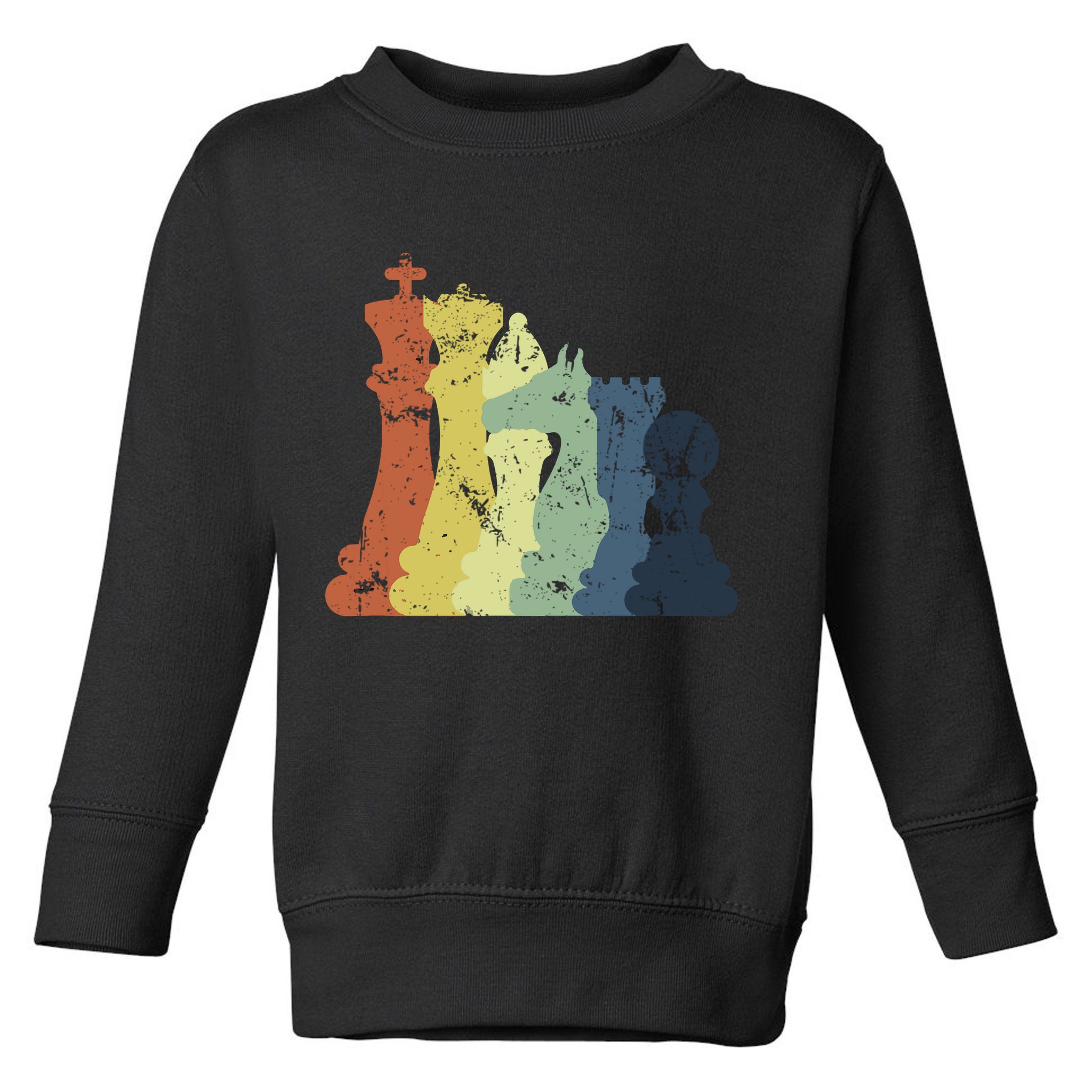 Retro Chess Player Shirt Gift Vintage Chess Pieces Toddler Sweatshirt