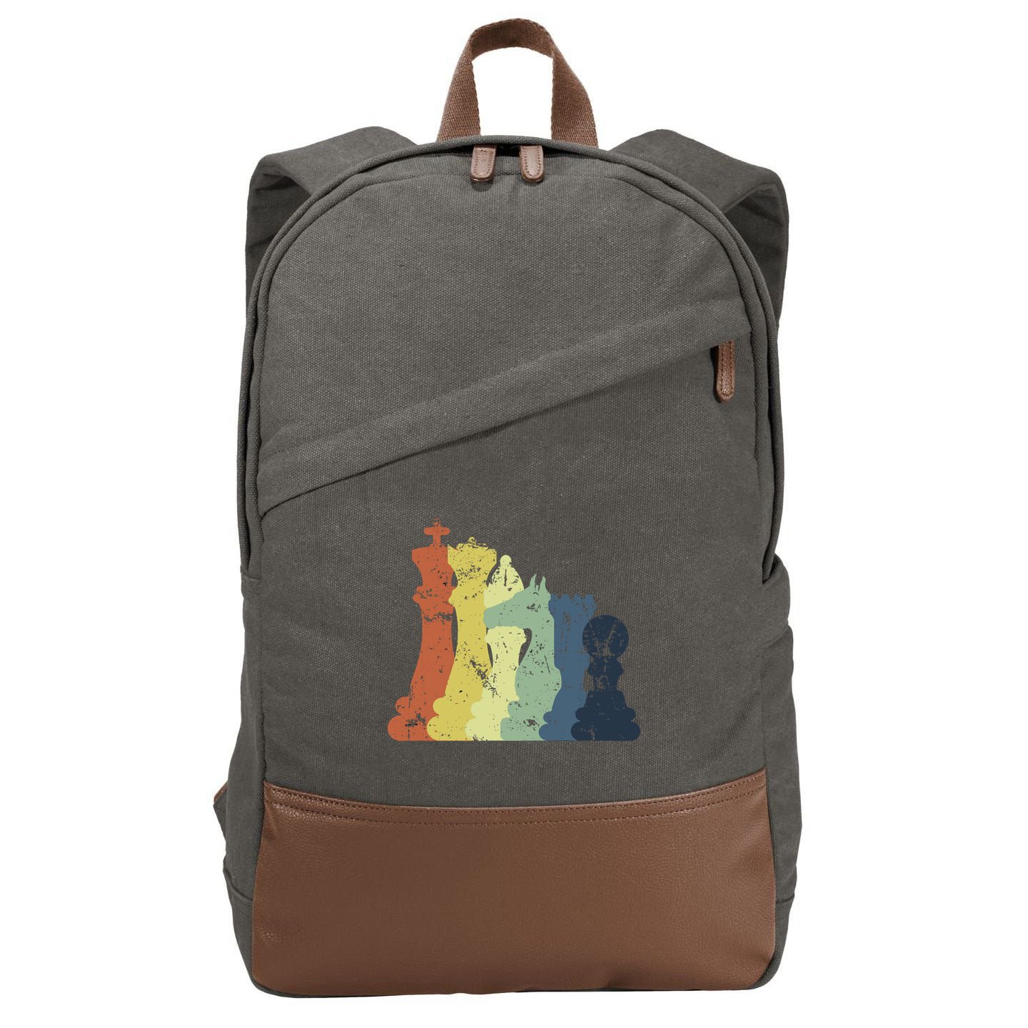 Retro Chess Player Shirt Gift Vintage Chess Pieces Cotton Canvas Backpack