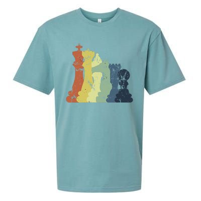 Retro Chess Player Shirt Gift Vintage Chess Pieces Sueded Cloud Jersey T-Shirt