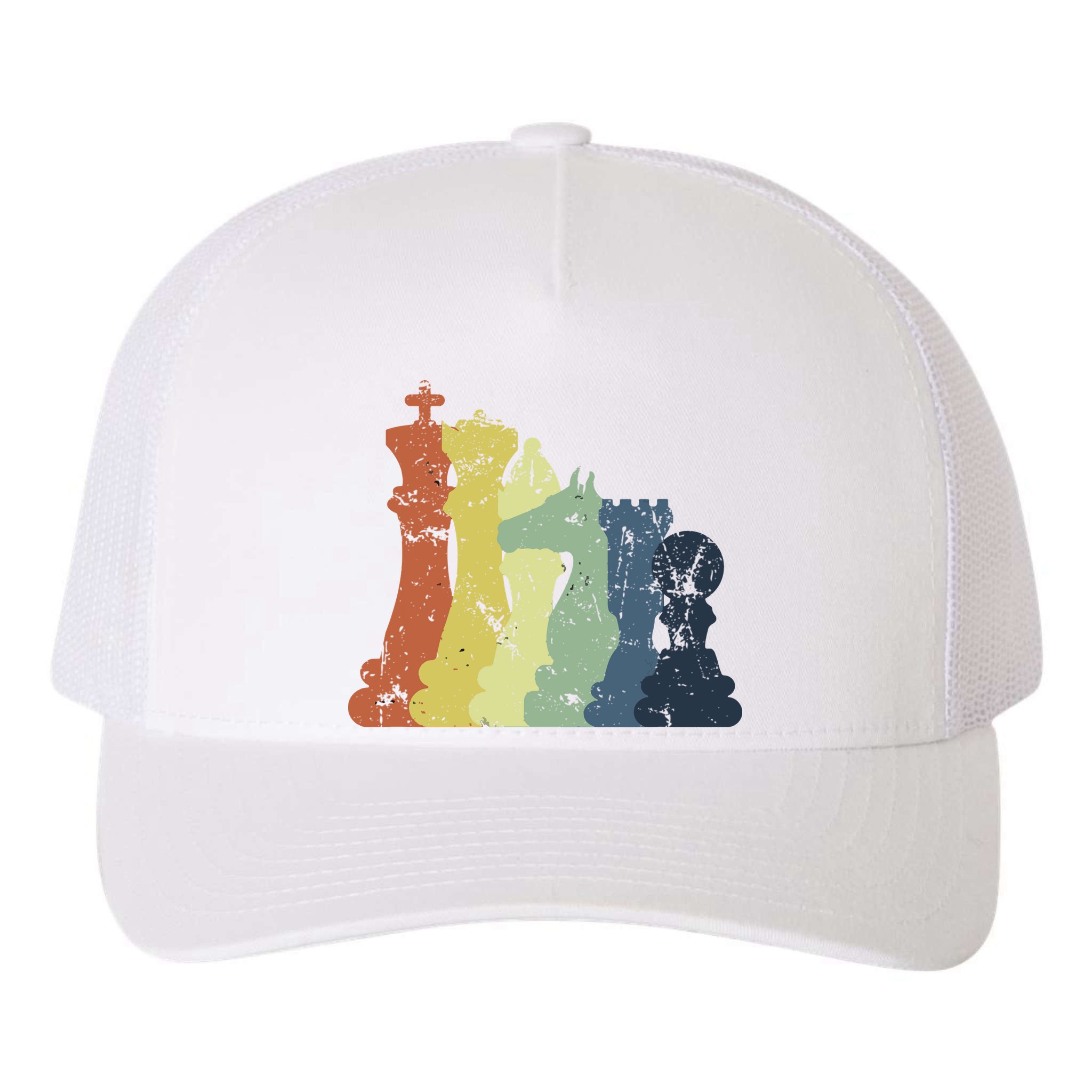 Retro Chess Player Shirt Gift Vintage Chess Pieces Yupoong Adult 5-Panel Trucker Hat