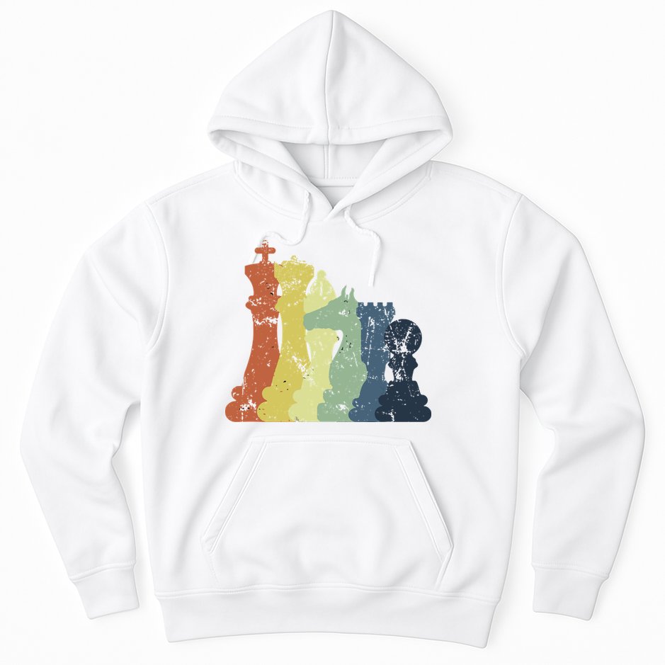 Retro Chess Player Shirt Gift Vintage Chess Pieces Hoodie
