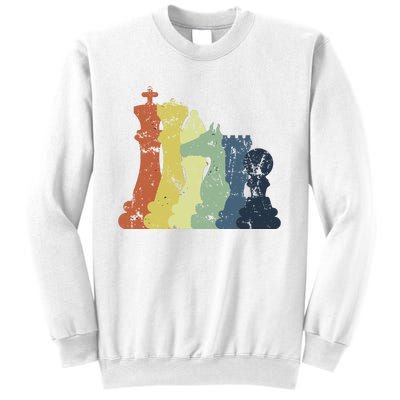 Retro Chess Player Shirt Gift Vintage Chess Pieces Sweatshirt