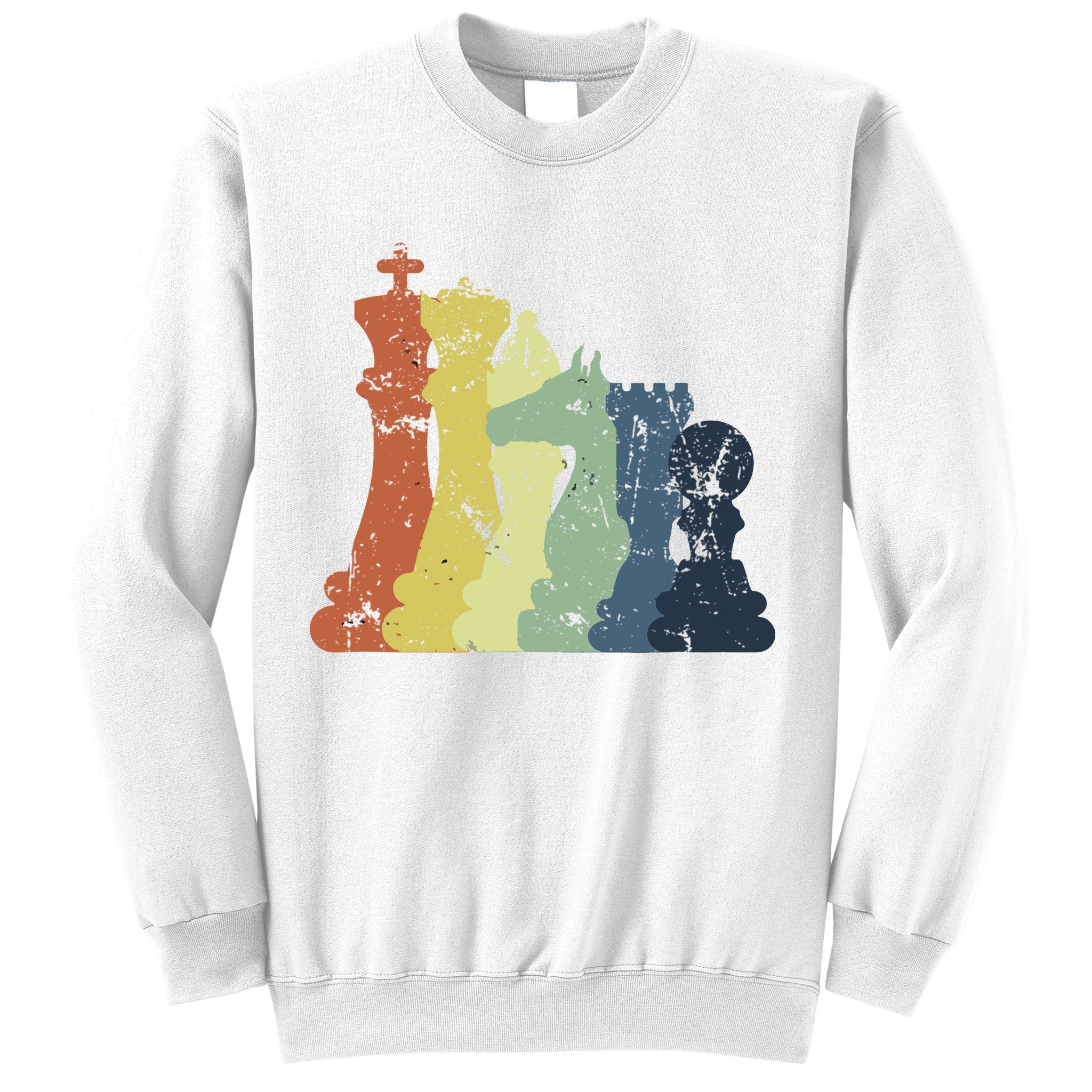 Retro Chess Player Shirt Gift Vintage Chess Pieces Sweatshirt