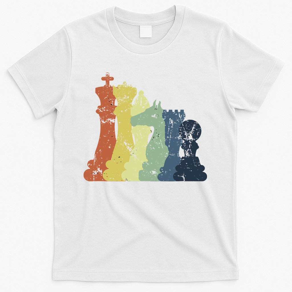 Retro Chess Player Shirt Gift Vintage Chess Pieces T-Shirt
