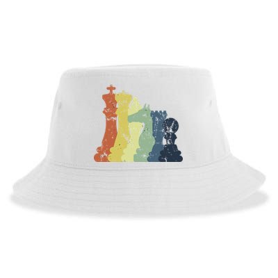 Retro Chess Player Shirt Gift Vintage Chess Pieces Sustainable Bucket Hat