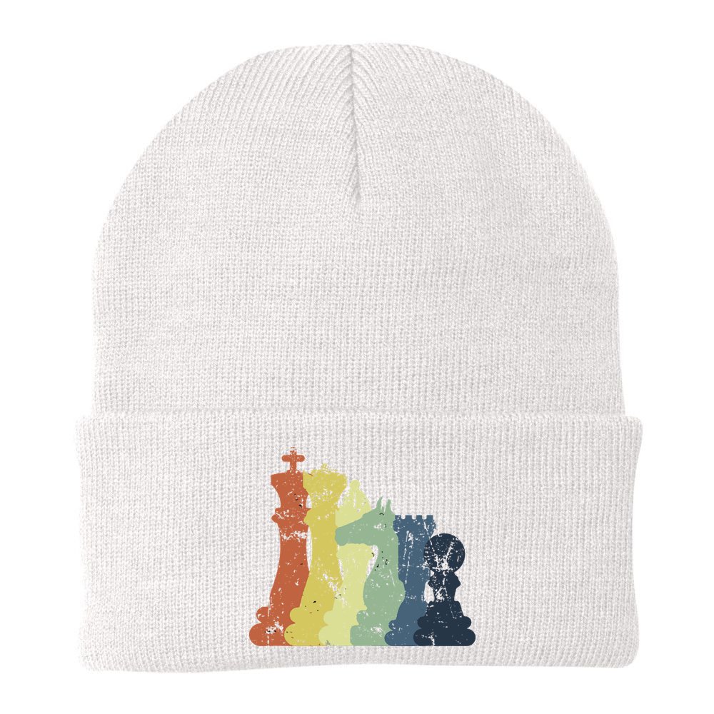 Retro Chess Player Shirt Gift Vintage Chess Pieces Beanie