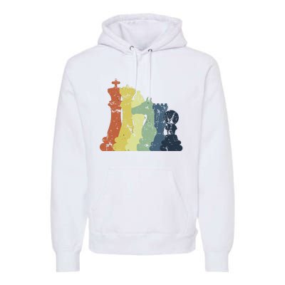 Retro Chess Player Shirt Gift Vintage Chess Pieces Premium Hoodie