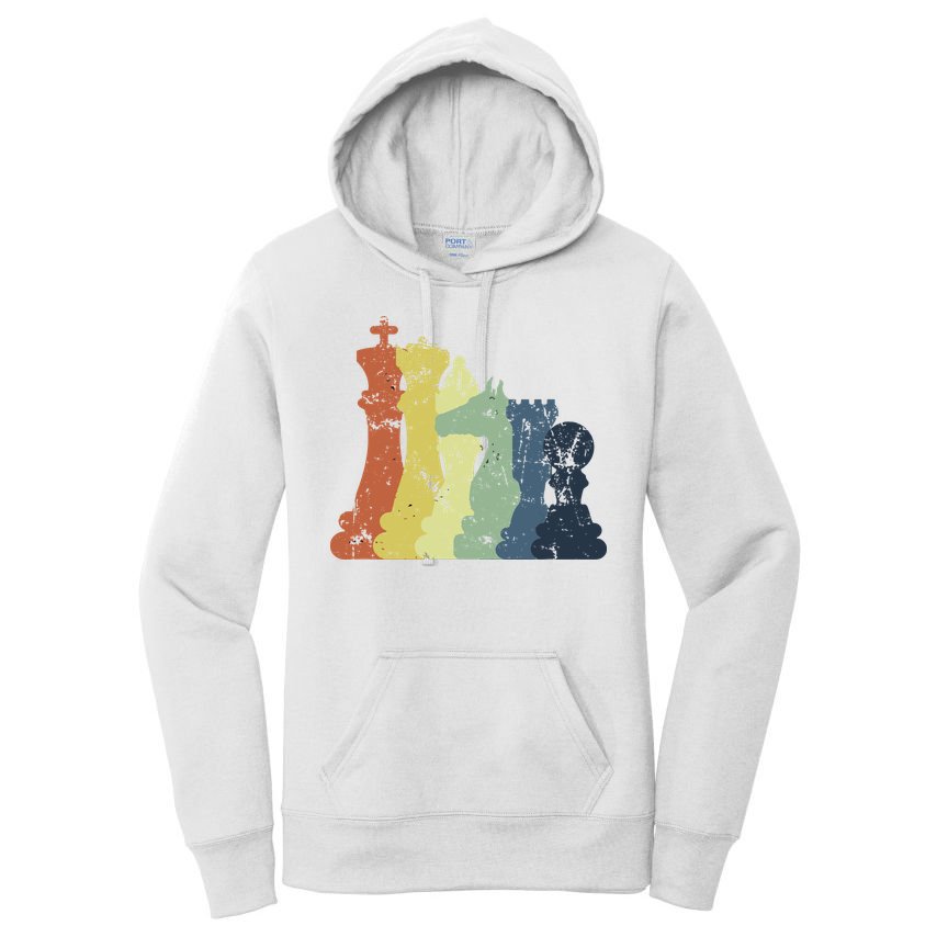 Retro Chess Player Shirt Gift Vintage Chess Pieces Women's Pullover Hoodie