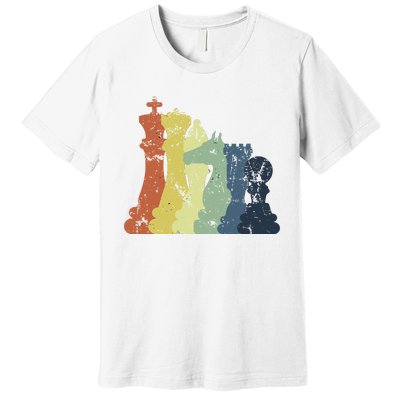 Retro Chess Player Shirt Gift Vintage Chess Pieces Premium T-Shirt