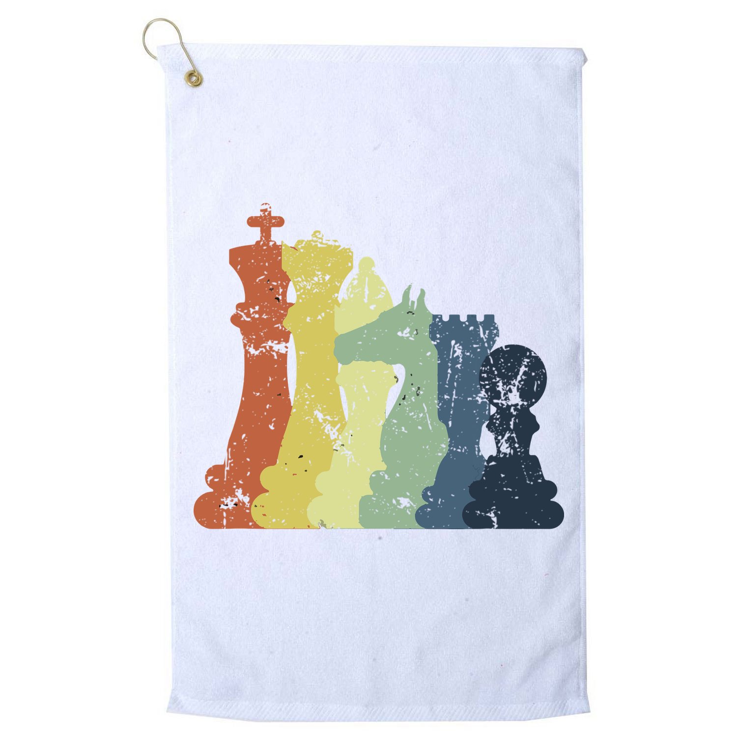Retro Chess Player Shirt Gift Vintage Chess Pieces Golf Towel