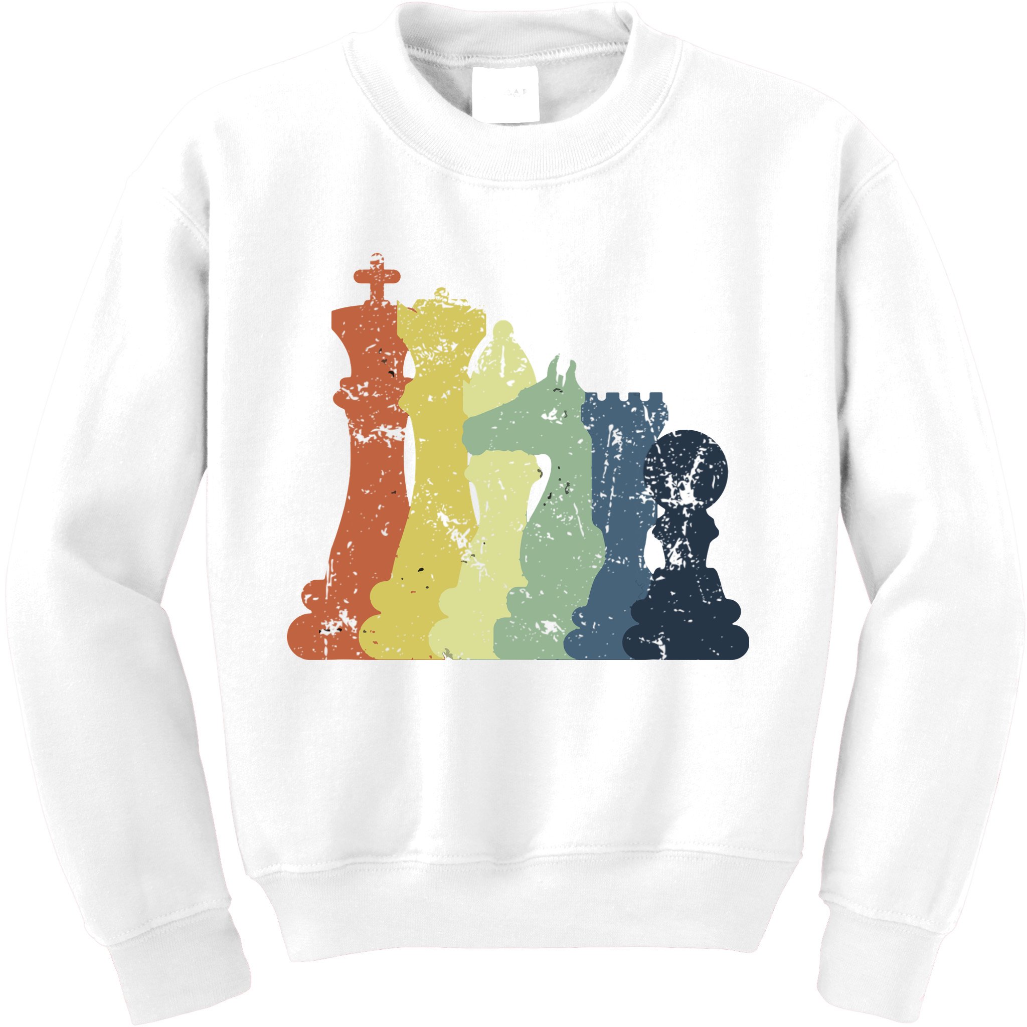 Retro Chess Player Shirt Gift Vintage Chess Pieces Kids Sweatshirt