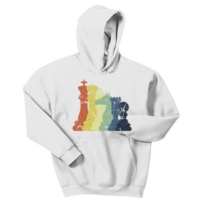 Retro Chess Player Shirt Gift Vintage Chess Pieces Kids Hoodie