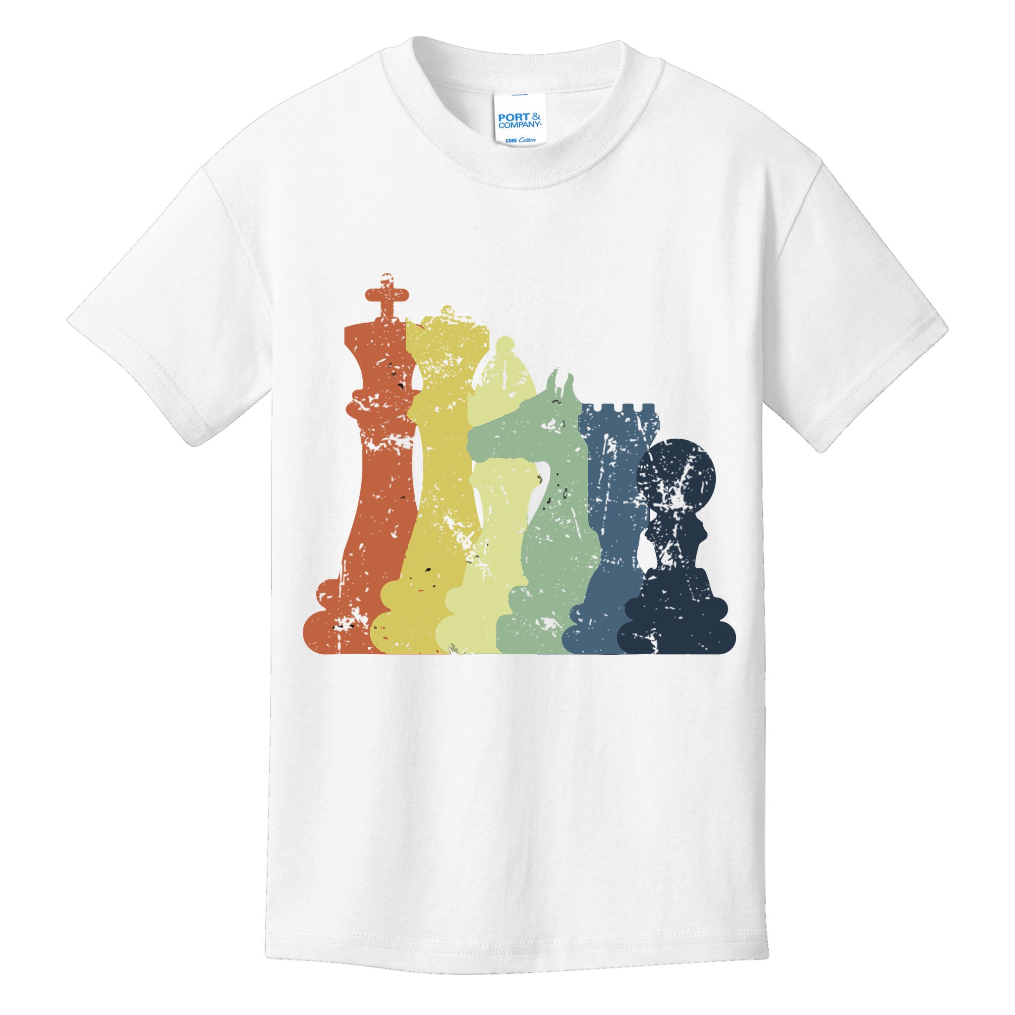 Retro Chess Player Shirt Gift Vintage Chess Pieces Kids T-Shirt
