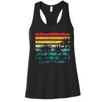 Retro Coconut Palm Trees Beach Exotic Tropical Summer Women's Racerback Tank