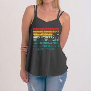 Retro Coconut Palm Trees Beach Exotic Tropical Summer Women's Strappy Tank