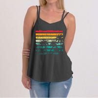 Retro Coconut Palm Trees Beach Exotic Tropical Summer Women's Strappy Tank