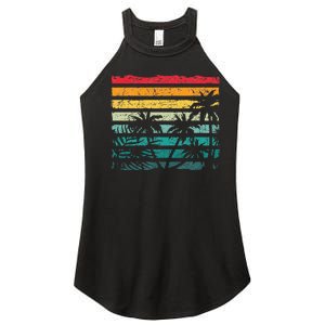 Retro Coconut Palm Trees Beach Exotic Tropical Summer Women's Perfect Tri Rocker Tank