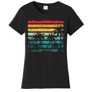 Retro Coconut Palm Trees Beach Exotic Tropical Summer Women's T-Shirt