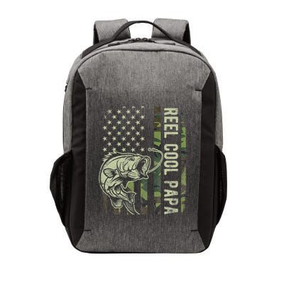Reel Cool Papa Camouflage American Flag Fathers Day Vector Backpack