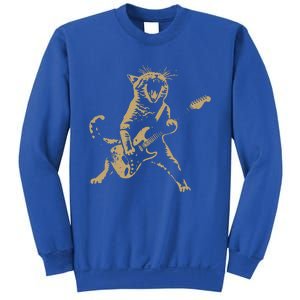 Rock Cat Playing Guitar Cat Sweatshirt